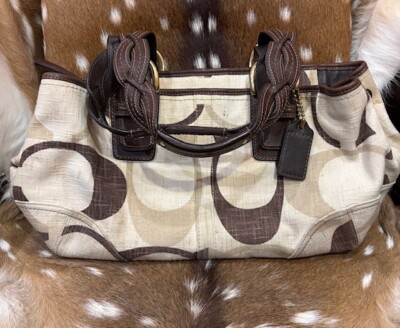 Coach Medium Tonal C Denim Satchel Purse No. A0882-12195 | eBay