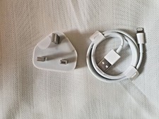 Image of Original 100% Apple iPhone Charger Cable & PLUG 1M Charging Lead Lighting To USB