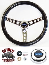 1960-1962 Falcon Steering Wheel Blue Oval 14 12 Classic Chrome