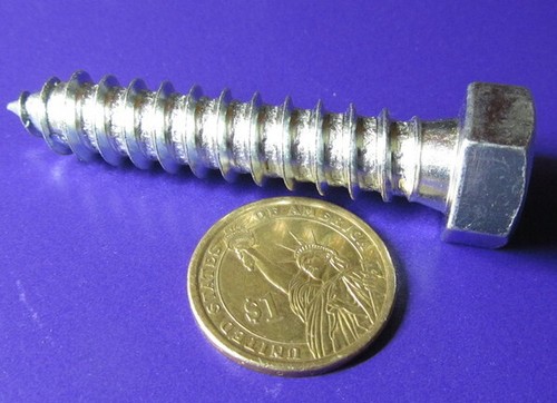 Zink Sechskantschraube Lag 3/4 Sechskantgröße 1/2 Gewinde x 2,50" Länge, 20 Stück - Bild 1 von 10