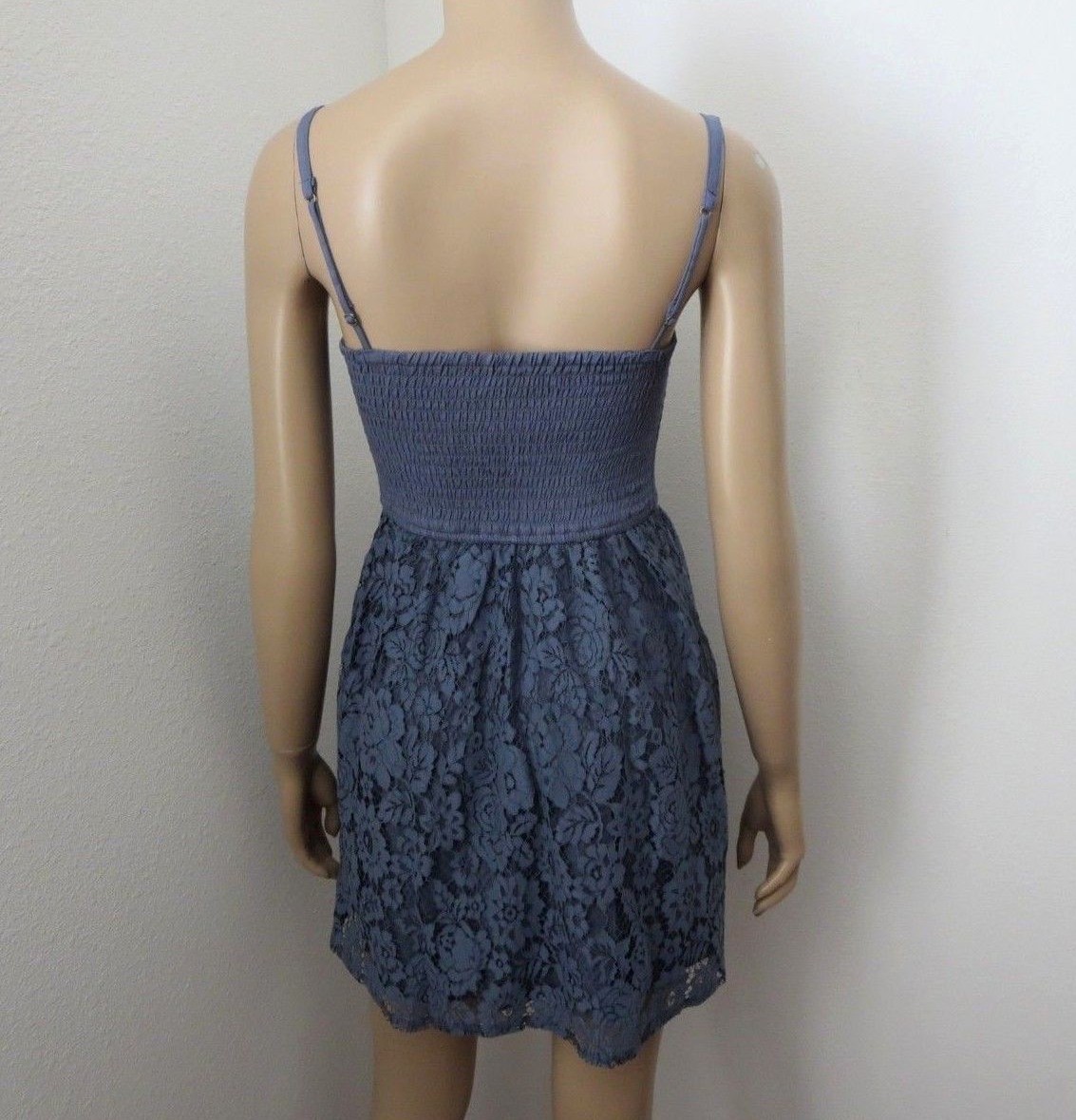 abercrombie blue corset dress Abercrombie & Fitch lace corset mini skort dress in blue