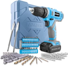 Hi-Spec 50pc 12V Cordless Drill Driver Set Electric Battery Powered 12V, Blue