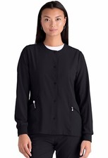 Barco Scrubs 5409 Snap Front detailed Scrub Jacket in Black Size XS