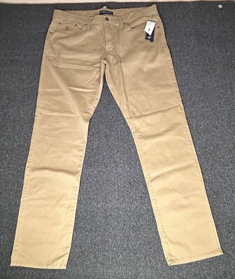 US Polo Assn Active Stretch Slim Straight Pants Mens 38x34 Honey Tan New