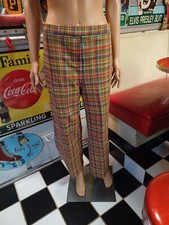 True Vintage Mid-century 1960s 1970s Funky Plaid Polyester Pants Sears MCM Mod