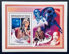 CHAD STEVIE WONDER STAMPS SOUVENIR SHEET 1996 MNH ENTERTAINER MUSICIAN SINGER
