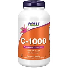 Vitamin C 1000mg 250 Count Vegetarian Capsules with Bioflavonoids Antioxidants