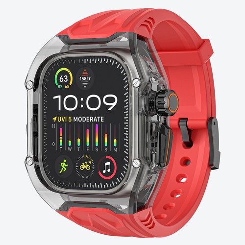 Custodia Trasparente Cinturino Silicone per Apple Watch Ultra e Ultra2 49mm 40/41/44/45mm - Foto 61 di 63