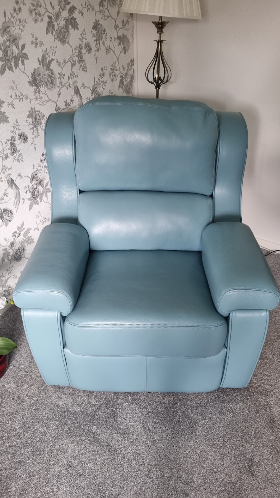 Handmade saxon leather sofa. Consists 1 Threeseater, 2 Chairs And 1