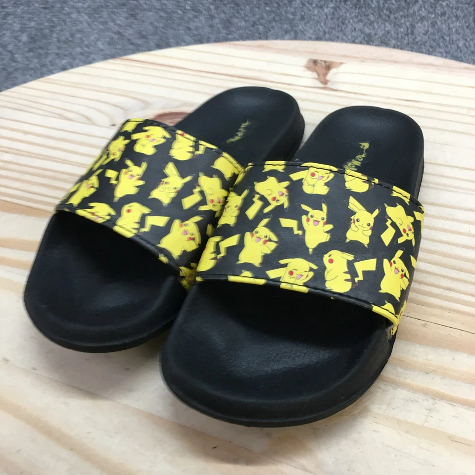 Sandalias Pokemon Juveniles 3 Pikachu Deslizables Amarillas Punta Abierta Informales Planas Foto 3 de 4