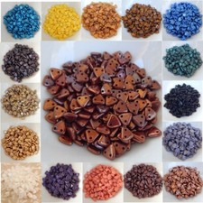 50 Beads - 6mm Triangle, 2-Hole - Choose Color - CzechMates Czech Glass