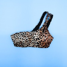 Victorias Secret Leopard One Shoulder Double Strap XS Bikini Top VS Swimsuit NEW