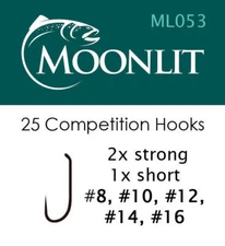 Moonlit Competition Barbless Hook 1x Strong 1x Short Nymph ML053 50 Hooks