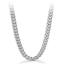 925 Sterling Silver 12mm Miami Cuban Link Chain Men's Necklace 22" 24" 26" 28"