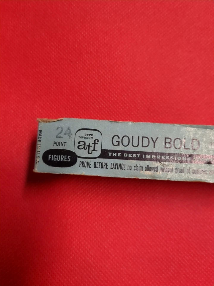 New Letterpress Lead Type 24 Pt. Goudy Bold - ATF  Series #446   Vintage - Image 2 of 4