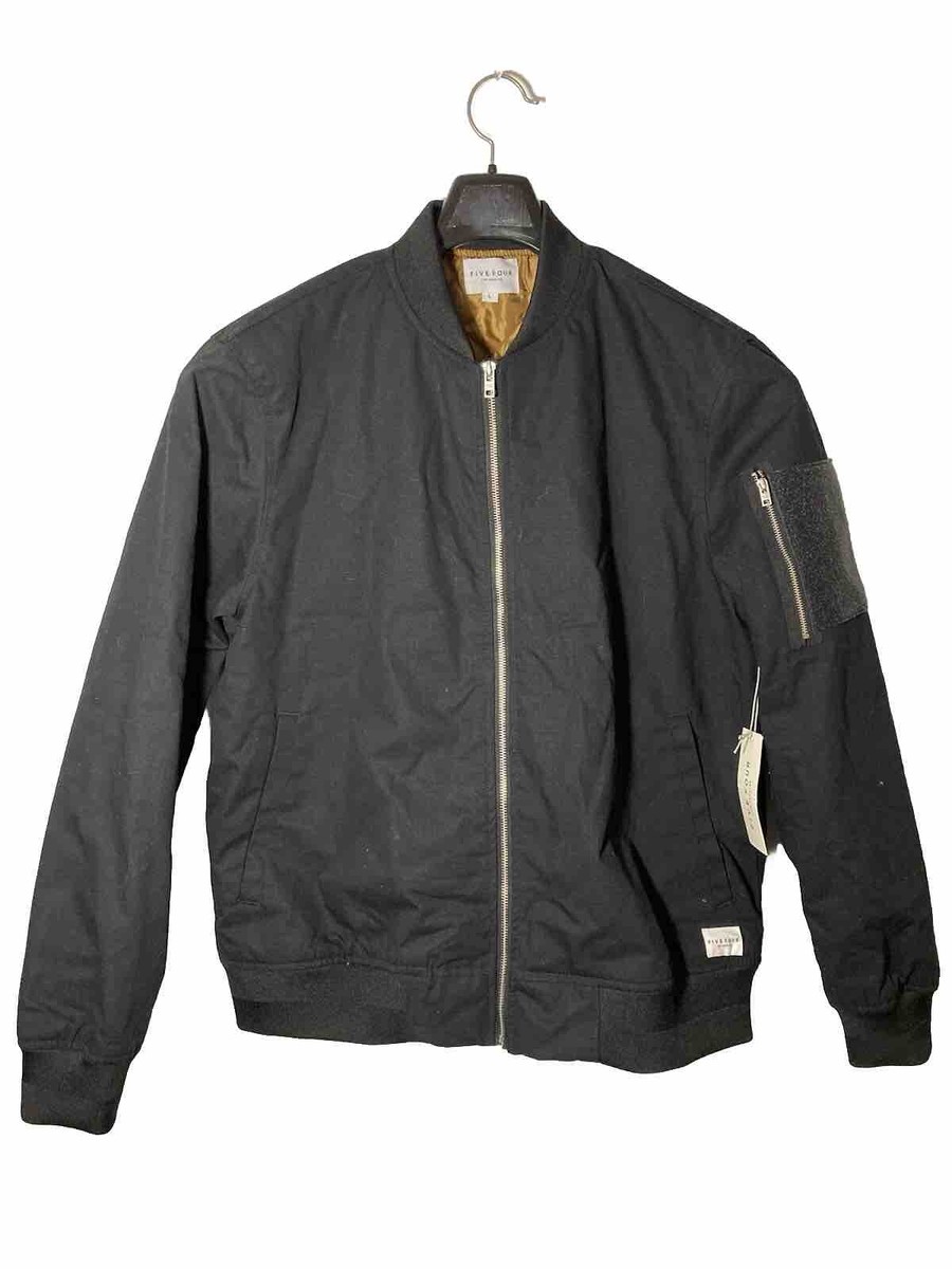 Five Four Los Angeles Canvas Ripstop Bomber Jacket-Quilt Insulated-Blk-Sz  L-NWT
