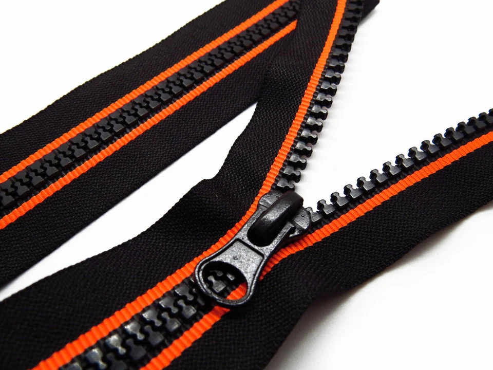 Knöchel Reißverschluss 16-80 cm Gr.5 schwarz, orange, gold weiß un-/teilbar grob - Bild 2 von 3