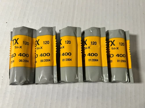 Lot 5x Kodak Tri-X Pan Black & White Negative Film ISO 400 TX 120 Expired 2004