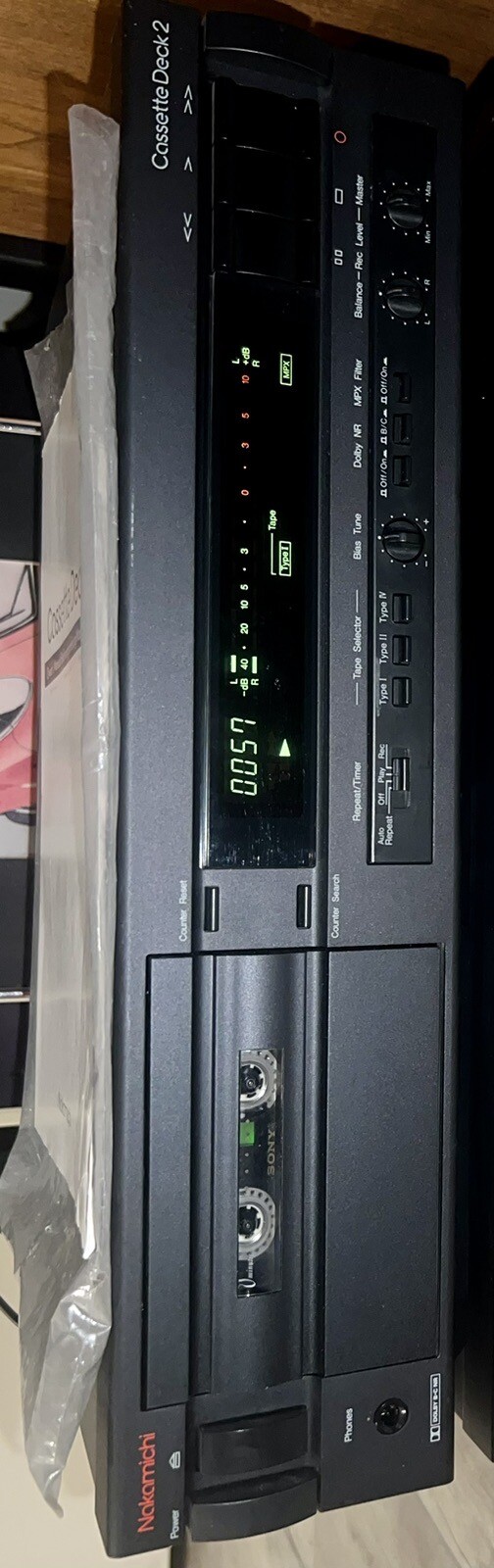 Nakamichi Cassette Deck 2 Mint Tested One Owner With Original Manual