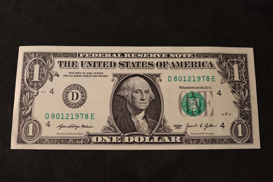 ONE DOLLAR FANCY BIRTHDAY/ANNIVERSARY NOTE [AUG 12, 1978]  SN # D 80121978 E - Image 2 of 3