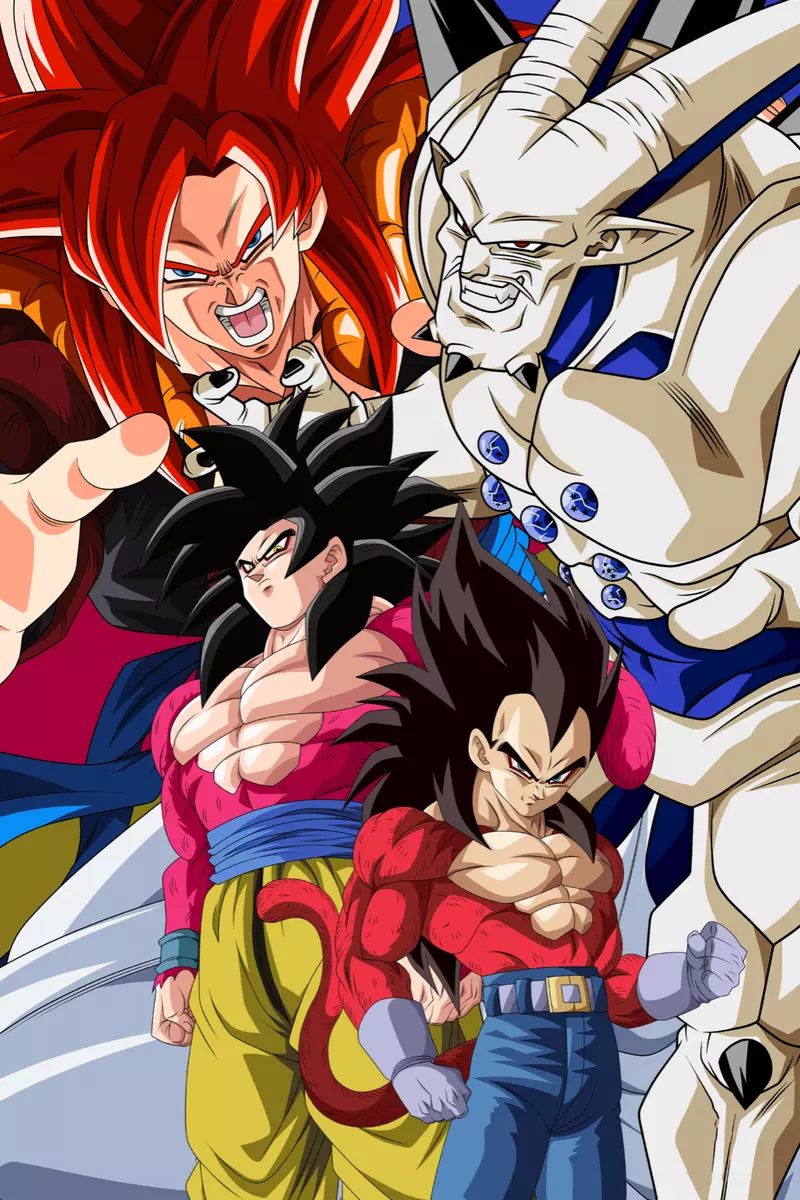 Dragon Ball GT Poster Goku Vegeta Fusion Gogeta SSJ4 18inx12in