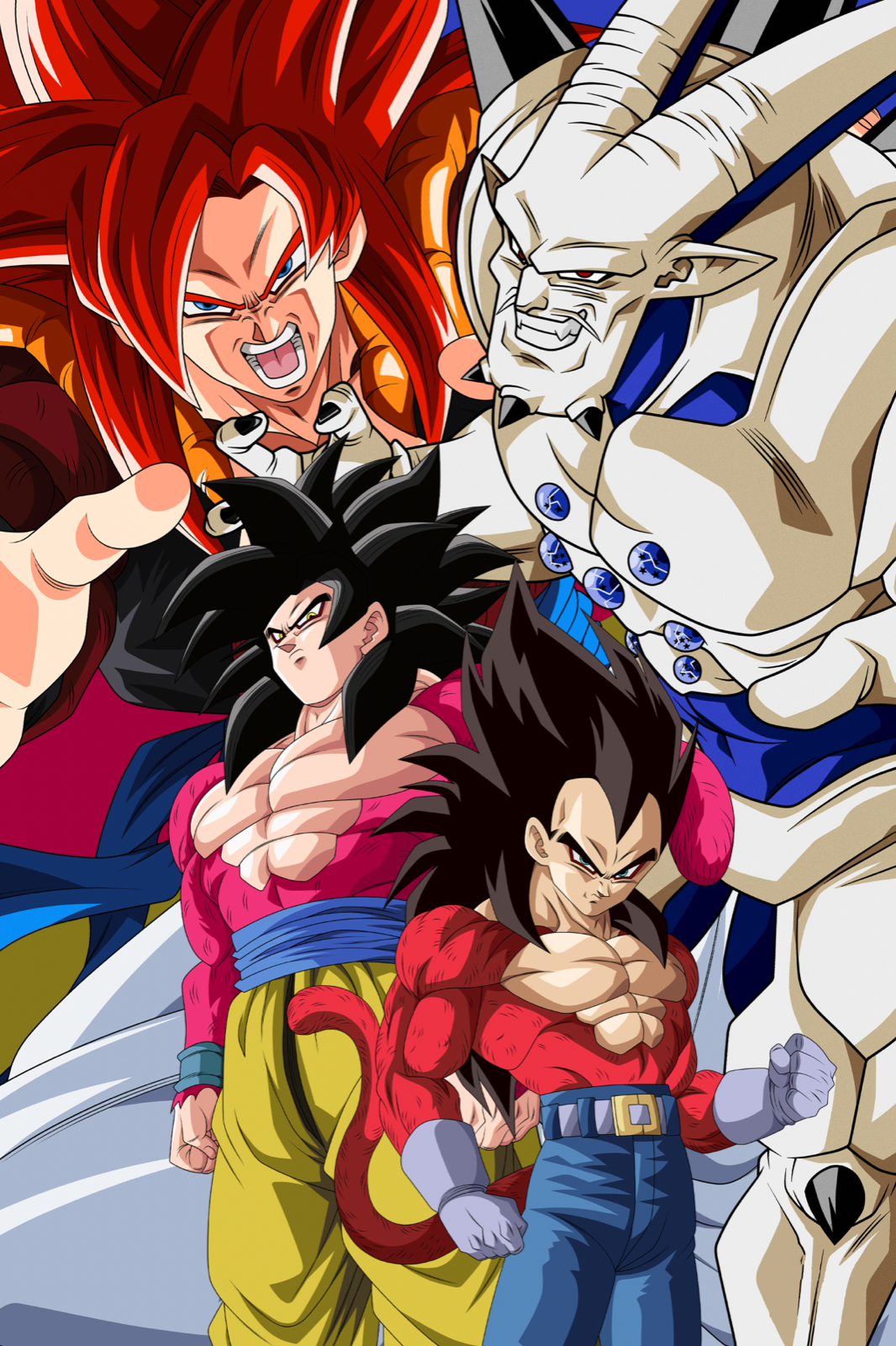 Dragon Ball GT Poster Goku & Vegeta SSJ4 w/Fusion 12inx18in Free Shipping