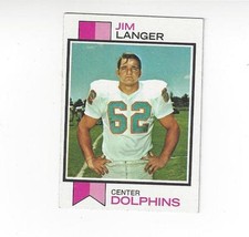 Jim Langer Miami Dolphins 1973 Topps Rookie Football Card NM-MT. rookie card picture