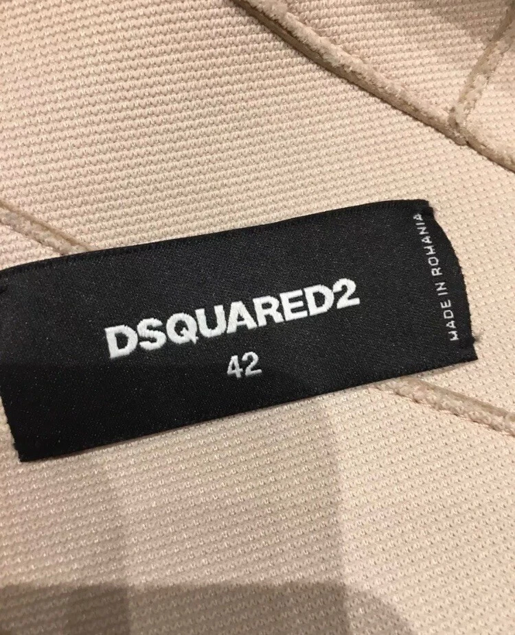Mini abito da passerella Dsquared2 in pelle nuda UK10
