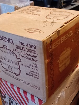 West Bend 4399 Automatic 4 Qt Slo-Cooker Home Maid Original Box!! 1976 ASIS