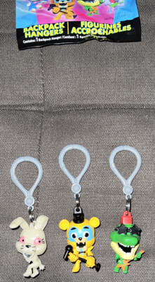 Five Nights at Freddy's{FNAF}Security Breach Backpack Hanger Figurines Lot Of 3