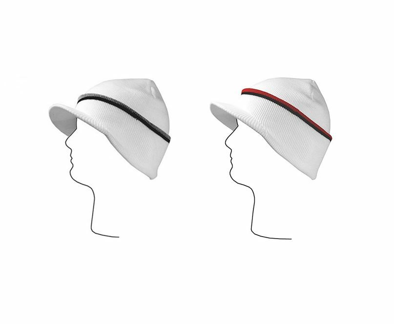 Warm Knit Skull Beanie with Visor Trim for Men and Women-image