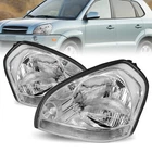 Headlights Pair Set of 2 for 2005-2009 Hyundai Tucson Chrome Housing Headlamps