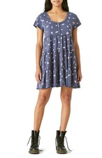 Lucky Brand Women's Cotton Tiered T-Shirt Dress - Blue Multi XS