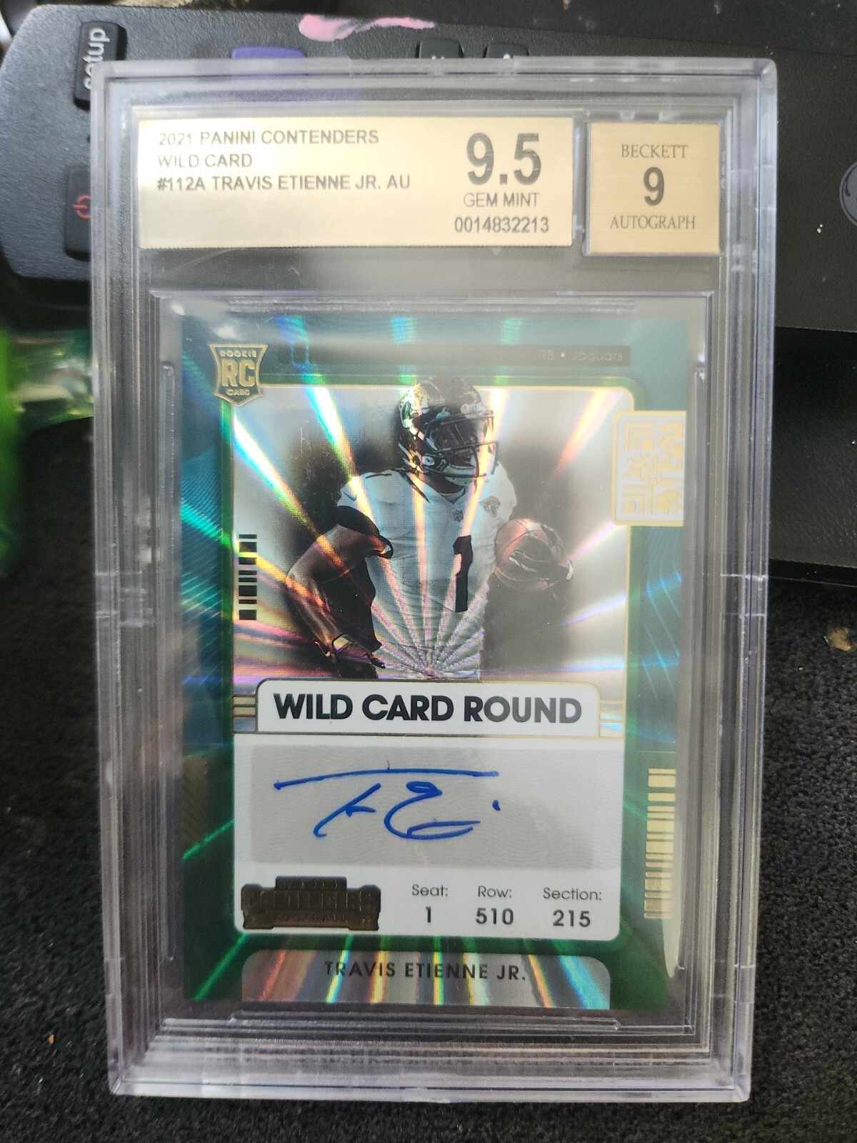 Travis Etienne Panini Contenders #112 Autograph-Wild Card Round