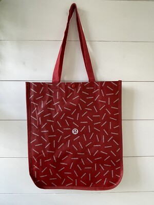 Lululemon Limited Edition Holiday Tote Shopping Bag Large Red Snap Closure  New | eBay