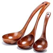 1pc Long Handle Wooden Ladle Soup Porridge Spoon Tableware Kitchen Cooking Tool