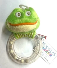 Douglas Toys Plush Green Frog Ring Baby Rattle