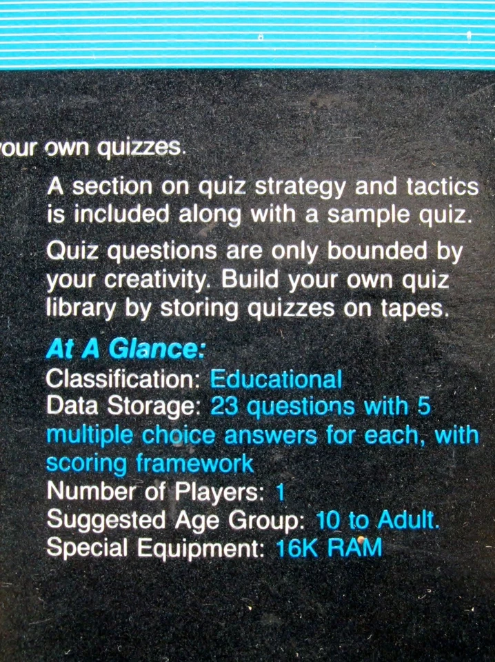 The Quiz Kit, Timex Sinclair & Sinclair ZX-81, Timeworks 1983, New & Sealed - Image 3 of 4