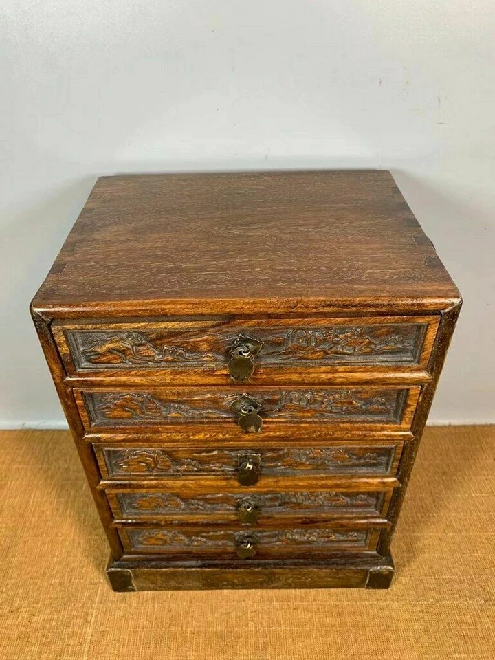 Exquisitos cofres chinos de palo de rosa natural tallados a mano 22306 Foto 2 de 4