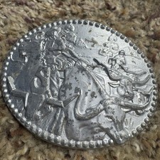 Vintage Rodeo Steer Bull Western Cast Metal Belt Buckle Award Design