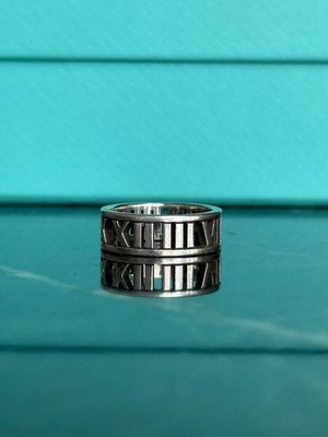 Tiffany & Co. Atlas Roman Numeral Ring AG925 RARE