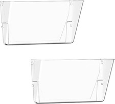 Clear Acrylic Single Pocket, Plastic Hanging Wall Mount File Holder for Offic...