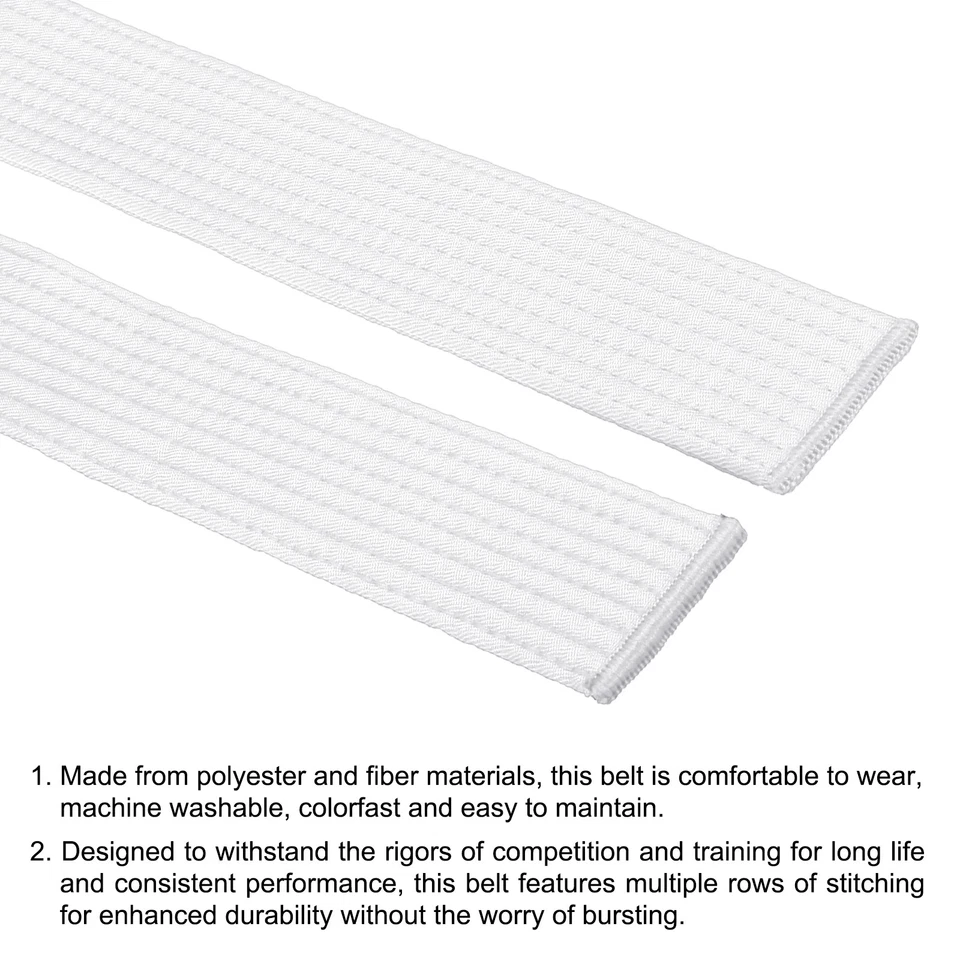 Taekwondo Colored Ranking Belts 6 Size Belts for Competition Training White - Image 3 of 4