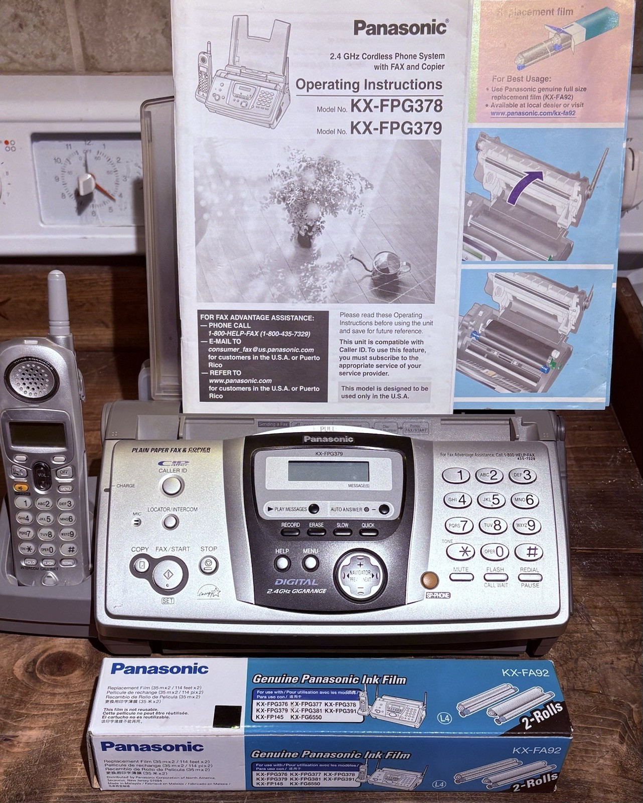 Panasonic KX-FPG379 GigaRange Fax Machine Cordless Phone Copier AnsweringSystem