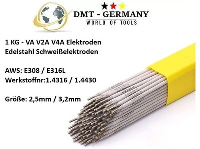 1KG VA V2A V4A EDELSTAHL ELEKTRODEN E316L / E308 STABELEKTRODEN SCHWEIßELEKTRODE