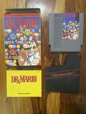 Dr Mario Nintendo NES 1990 CIB Complete Box Cartridge Sleeve Manual Stain Read
