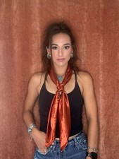 Wild Rag Scarf Cowboy Scarves Buckaroo Bandana Cowgirl Rust Solid