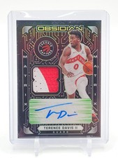 TERENCE DAVIS II 2020-21 OBSIDIAN MATRIX PATCH AUTO GREEN ETCH /25 Q5194