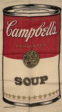 CAMPBELLS SOUP CAN POP ART ANDY WARHOL POPULARIZED CANVAS BAG NOS RARE