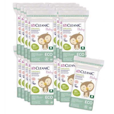 20 x Cleanic Baby ECO Bio-Baumwollpads für Babys und Kinder 60 Stück 